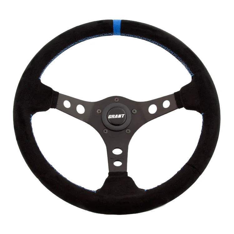 Suede Racing Steering Wheel w/Center Marker
