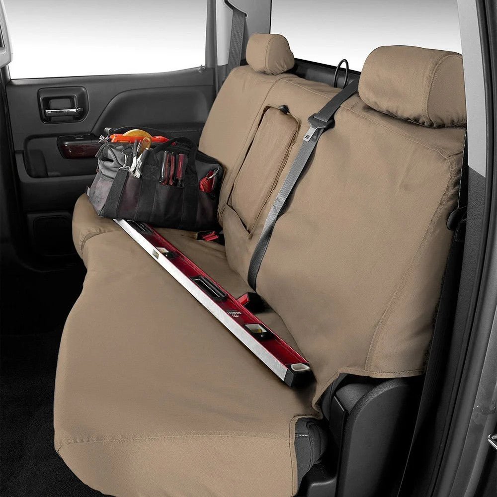 CUSTOM SEAT SAVER SECOND ROW POLYCOTTON TAUPE