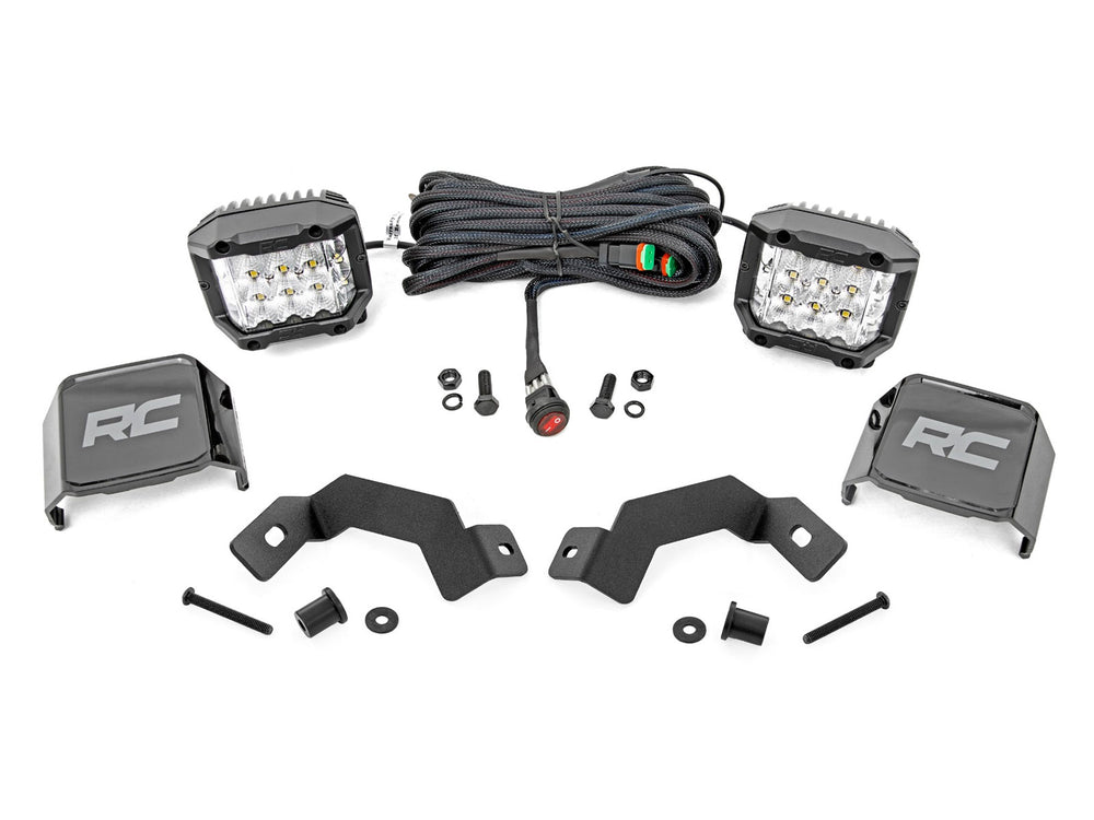 Rough Country LED Light Kit Ditch Mount 3 OSRAM Wide Toyota Land Cruiser (24-26) 72116