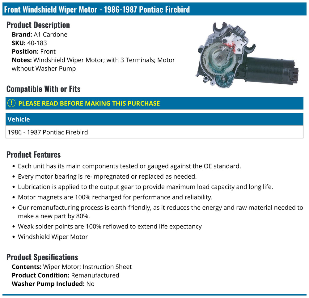 IMPORT WIPER MOTOR
