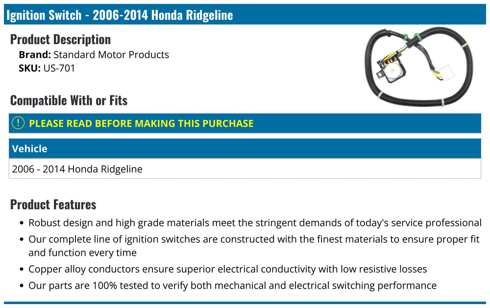 STANDARD IGN auto part