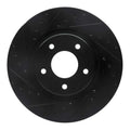 R1 98-06 Jaguar XK8 Front Left Drilled & Slotted Black Brake Rotor