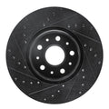 R1 16-25 Cadillac CT5 Front Right Drilled & Slotted Black Brake Rotor