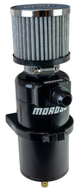 Moroso Single Inlet -10AN Billet Breather Tank Catch Can - Black