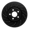 R1 17-20 Lincoln MKZ Front Left Drilled & Slotted Black Brake Rotor