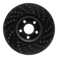 R1 17-20 Lincoln MKZ Front Left Drilled & Slotted Black Brake Rotor