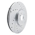 DFC 16-24 Jaguar XF Front Right Drilled & Slotted Silver Brake Rotor