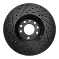 R1 03-11 Cadillac BLS (Mexico) Front Right Drilled & Slotted Black Brake Rotor
