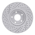 R1 07-17 Nissan Sentra Front Right Drilled & Slotted Geo-Carbon Rotor