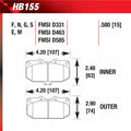 Hawk 90 Mazda RX-7 GXL/U  / 86-91 & 93-95 RX-7 HT-10 Race Front Brake Pads