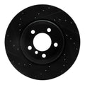 R1 02-05 BMW 760LI Rear Left Drilled & Slotted Black Brake Rotor