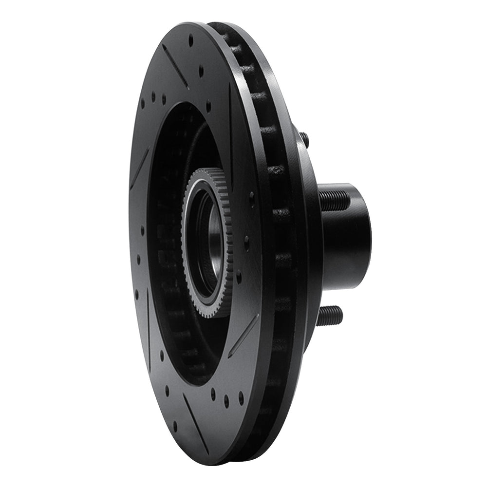 R1 91-03 Chevrolet S10 Blazer Front Left Drilled & Slotted Black Brake Rotor