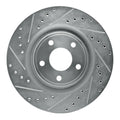 R1 14-19 Buick CASCADA Front Left Drilled & Slotted Silver Brake Rotor