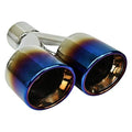 DOUBLE LAYER CRESCENT PASSENGER SIDE/RIGHT SS EXHAUST TIP 2.25IN ID / 5.25INX3.2