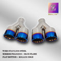 DOUBLE LAYER CRESCENT PASSENGER SIDE/RIGHT SS EXHAUST TIP 2.25IN ID / 5.25INX3.2