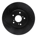 R1 20-22 Honda CR-V Front Left Drilled & Slotted Black Brake Rotor