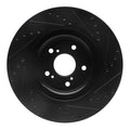 R1 20-22 Honda CR-V Front Left Drilled & Slotted Black Brake Rotor