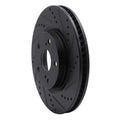 R1 10-13 Hyundai Santa Fe Front Right Drilled & Slotted Black Brake Rotor