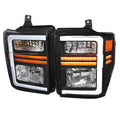 LED BAR TAIL LIGHTS SEQUENTIAL TURN SIGNAL MATTE BLACK HOUSING CLEAR LENS