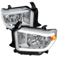 OE HEADLIGHTS WITH LED BAR CHROME HOUSING AND CLEAR LENS