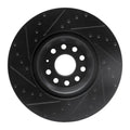 R1 2022+ Volkswagen GTI Mk 8 Front Right Drilled & Slotted Black Brake Rotor