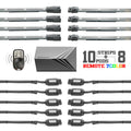 XK Glow Flex Strips 7 Color LED Accent Light Motorcycle/ATV Kit (10xCompact Pods + 8x10In)