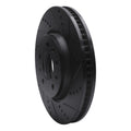 R1 03-08 Cadillac STS Front Right Drilled & Slotted Black Brake Rotor