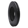 R1 03-08 Cadillac STS Front Right Drilled & Slotted Black Brake Rotor