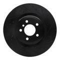 R1 09-19 BMW 760LI Rear Right Drilled & Slotted Black Brake Rotor