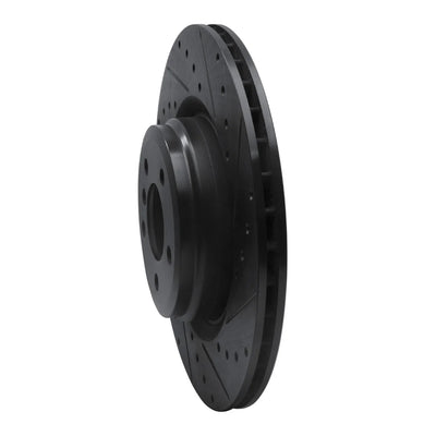 R1 09-19 BMW 760LI Rear Right Drilled & Slotted Black Brake Rotor