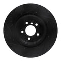 R1 09-19 BMW 760LI Rear Right Drilled & Slotted Black Brake Rotor