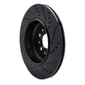 R1 14-16 Maserati Ghibli Rear Left Drilled & Slotted Black Brake Rotor