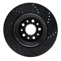 R1 14-16 Maserati Ghibli Rear Left Drilled & Slotted Black Brake Rotor