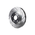 R1 22-25 Jeep Grand Cherokee Front Left Drilled & Slotted Silver Brake Rotor