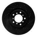 R1 01-06 BMW M3 Left Front Drilled & Slotted Black Brake Rotor