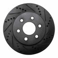 R1 98-99 Cadillac DEVILLE Front Right Drilled & Slotted Black Brake Rotor