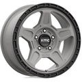 ~(25 lbs. 19X19X10)~ ALPINE 16x7 5x114.30 SATIN GRAY W/ BLACK LIP (15 mm)