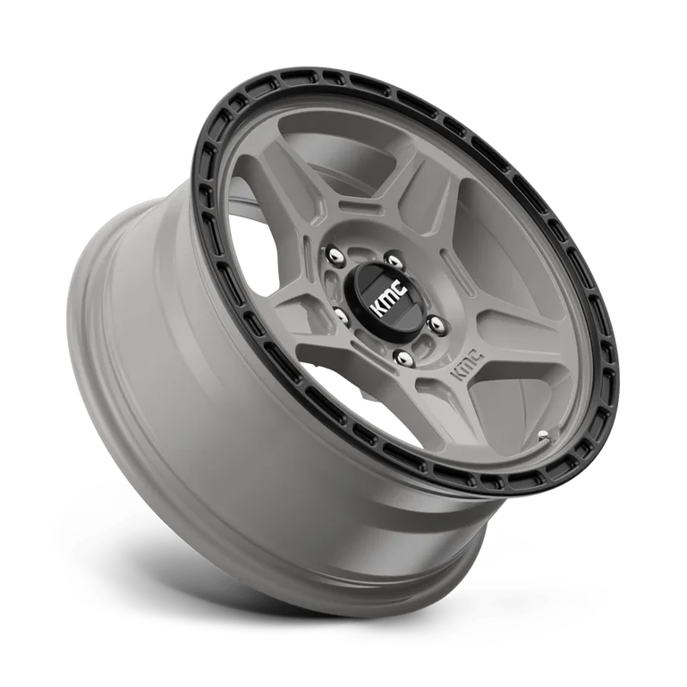 ~(25 lbs. 19X19X10)~ ALPINE 16x7 5x114.30 SATIN GRAY W/ BLACK LIP (15 mm)