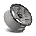~(25 lbs. 19X19X10)~ ALPINE 16x7 5x114.30 SATIN GRAY W/ BLACK LIP (15 mm)