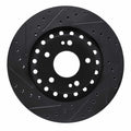 R1 93-99 Dodge STEALTH Front Left Drilled & Slotted Black Brake Rotor