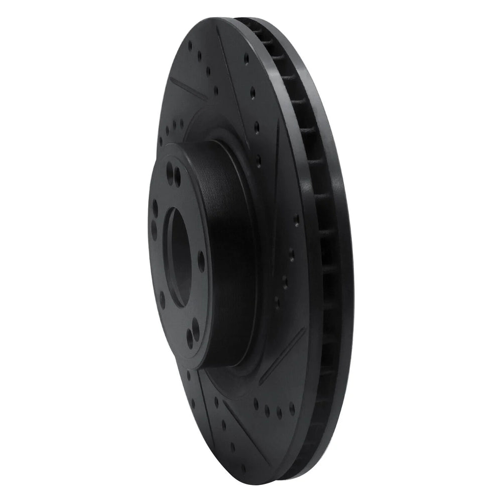 R1 15-20 Kia Sorento Front Right Drilled & Slotted Black Brake Rotor