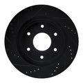 R1 05-07 Infiniti QX56 Front Right Drilled & Slotted Black Brake Rotor