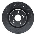 R1 19-25 Acura RDX Front Left Drilled & Slotted Black Brake Rotor
