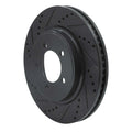 R1 06-10 Ford Explorer Front Left Drilled & Slotted Black Brake Rotor