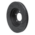 R1 06-10 Ford Explorer Front Left Drilled & Slotted Black Brake Rotor