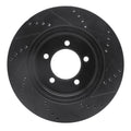 R1 06-10 Ford Explorer Front Left Drilled & Slotted Black Brake Rotor