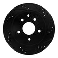 R1 20-24 Chevrolet Corvette Rear Right Drilled & Slotted Black Brake Rotor