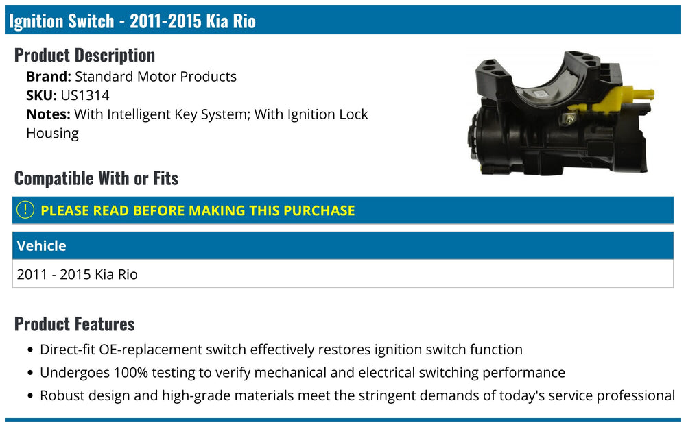 STANDARD IGN auto part