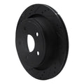 R1 02-21 Chrysler Aspen Rear Left Slotted Black Brake Rotor