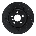 R1 18-25 BMW 430I xDrive Gran Coupe Front Left Drilled & Slotted Black Brake Rotor
